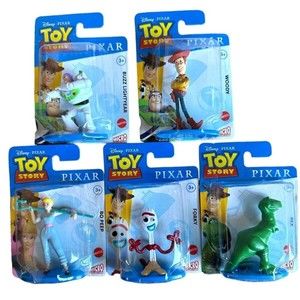 Disney Toy Story 4 Cake Topper Rex Woody Buzz Bo Peep Forky Mini Figurines-NEW